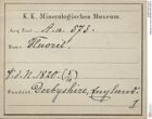 Etiketten zu Fluorit (NHMW-MIN-Aa573)